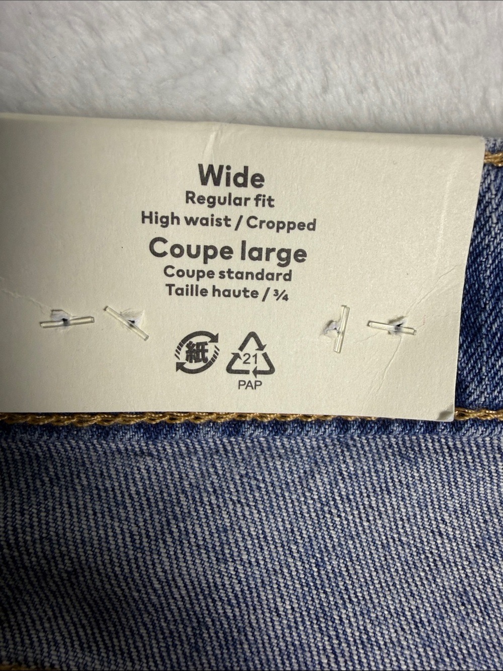 H&M &Denim Wide High-Waist Cropped Jeans - Blue - Picture 3 of 8
